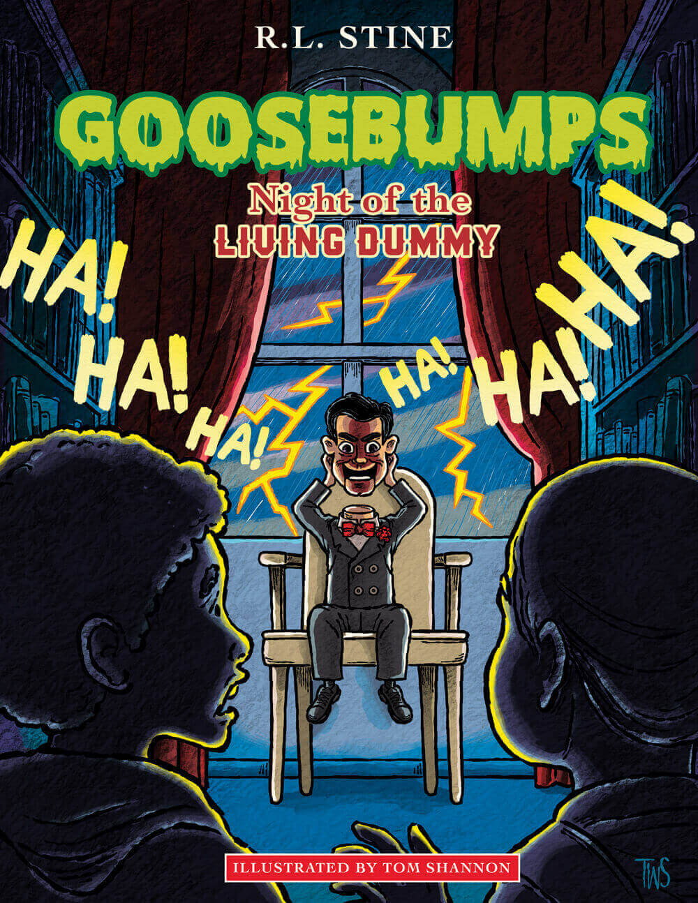 Goosebumps book cover: Night of the Living Dummy by R.L. Stine