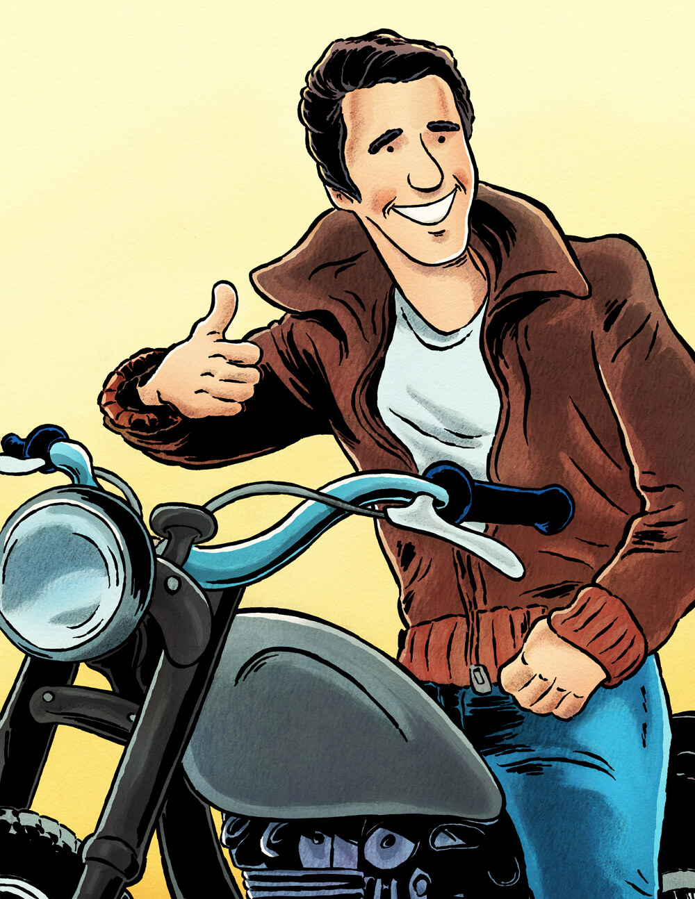 The Fonz book cover illustration for middle grade by Tom Shannon